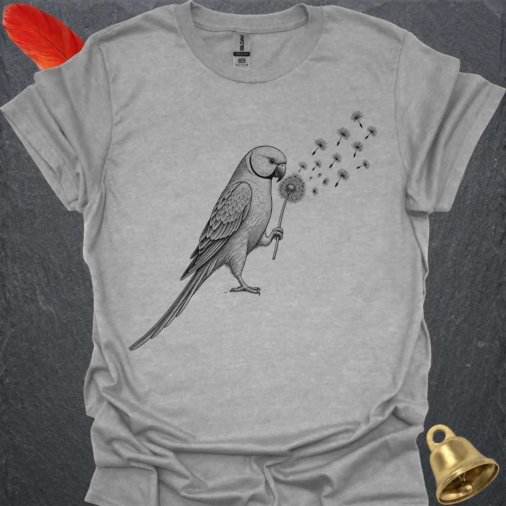 Green Indian Ringneck Blowing Wishes T-Shirt