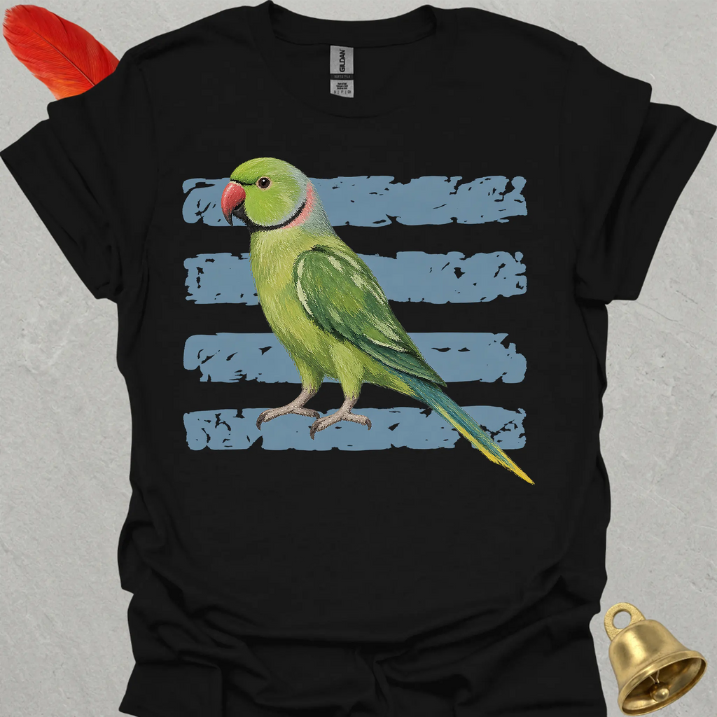 Green Indian Ringneck Brush T-Shirt