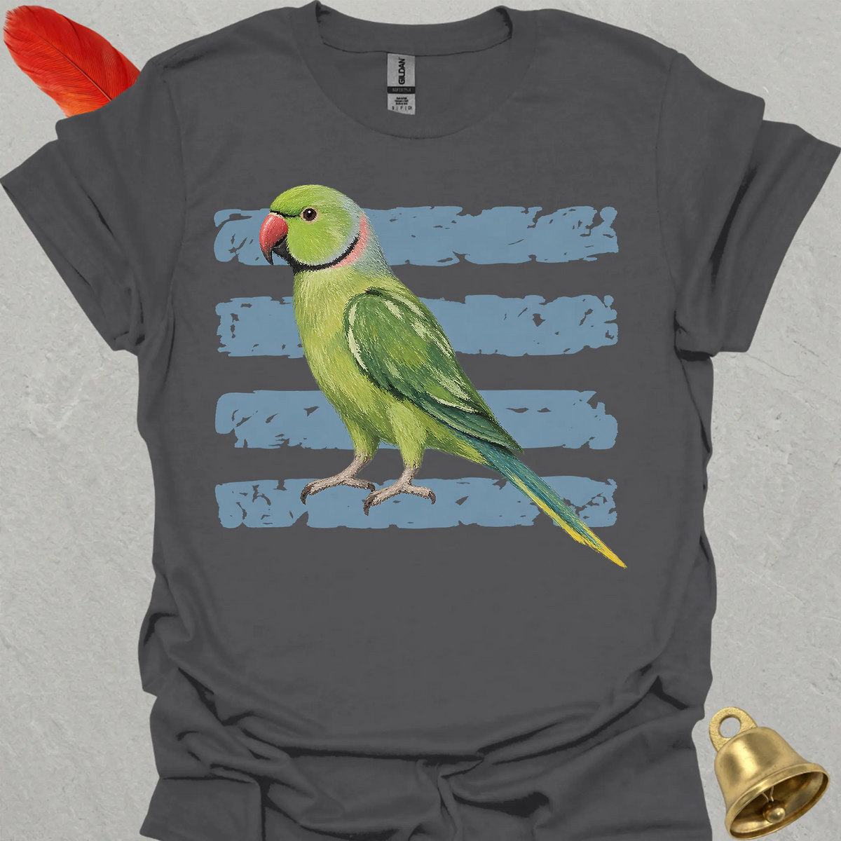 Green Indian Ringneck Brush T-Shirt