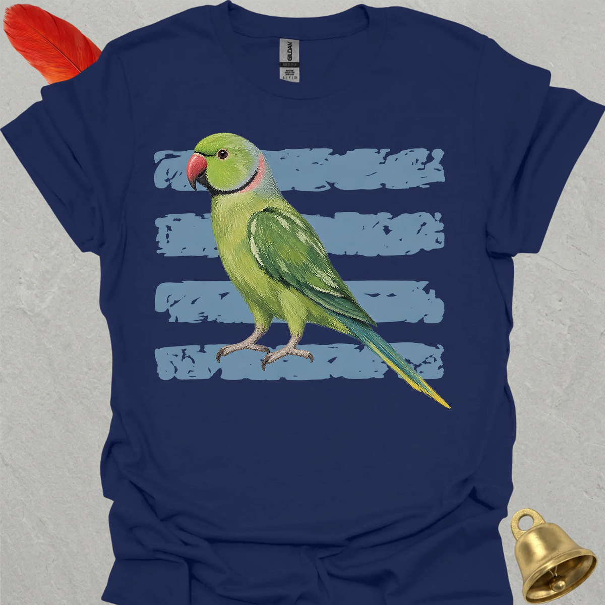 Green Indian Ringneck Brush T-Shirt
