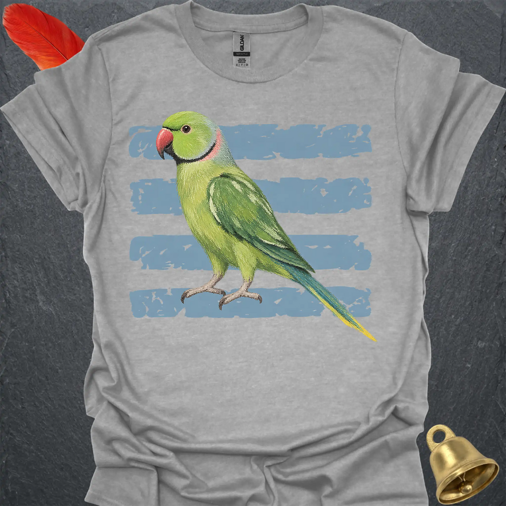 Green Indian Ringneck Brush T-Shirt