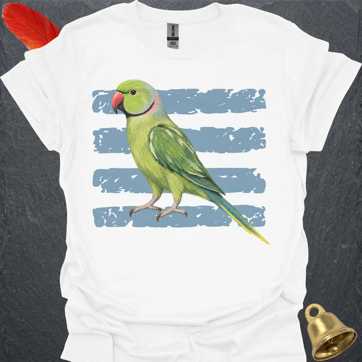 Green Indian Ringneck Brush T-Shirt