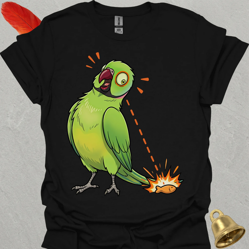 Green Indian Ringneck Eye on Prize T-Shirt