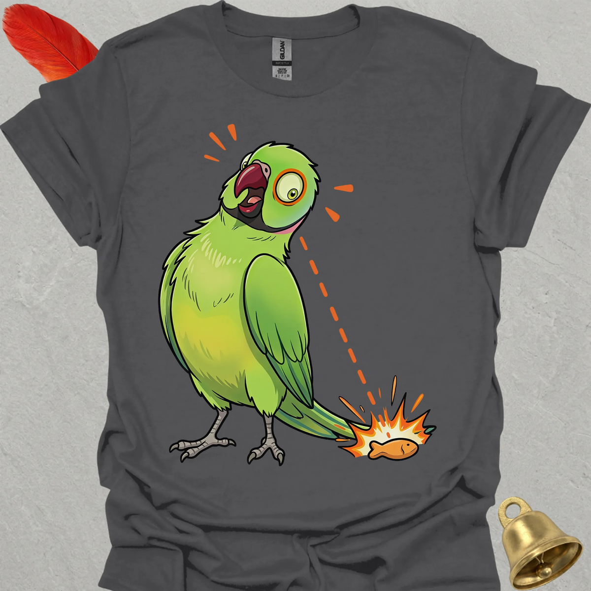 Green Indian Ringneck Eye on Prize T-Shirt
