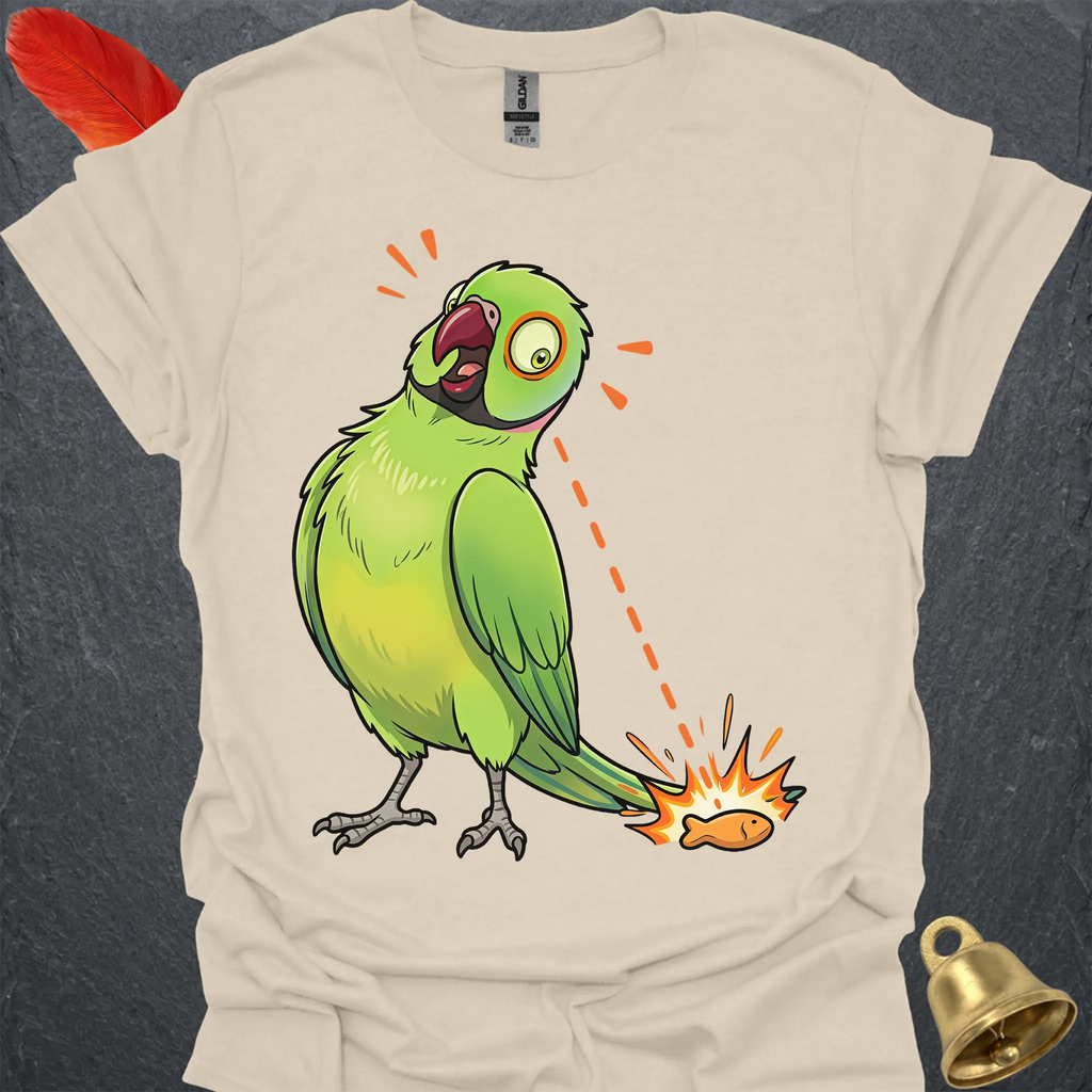 Green Indian Ringneck Eye on Prize T-Shirt