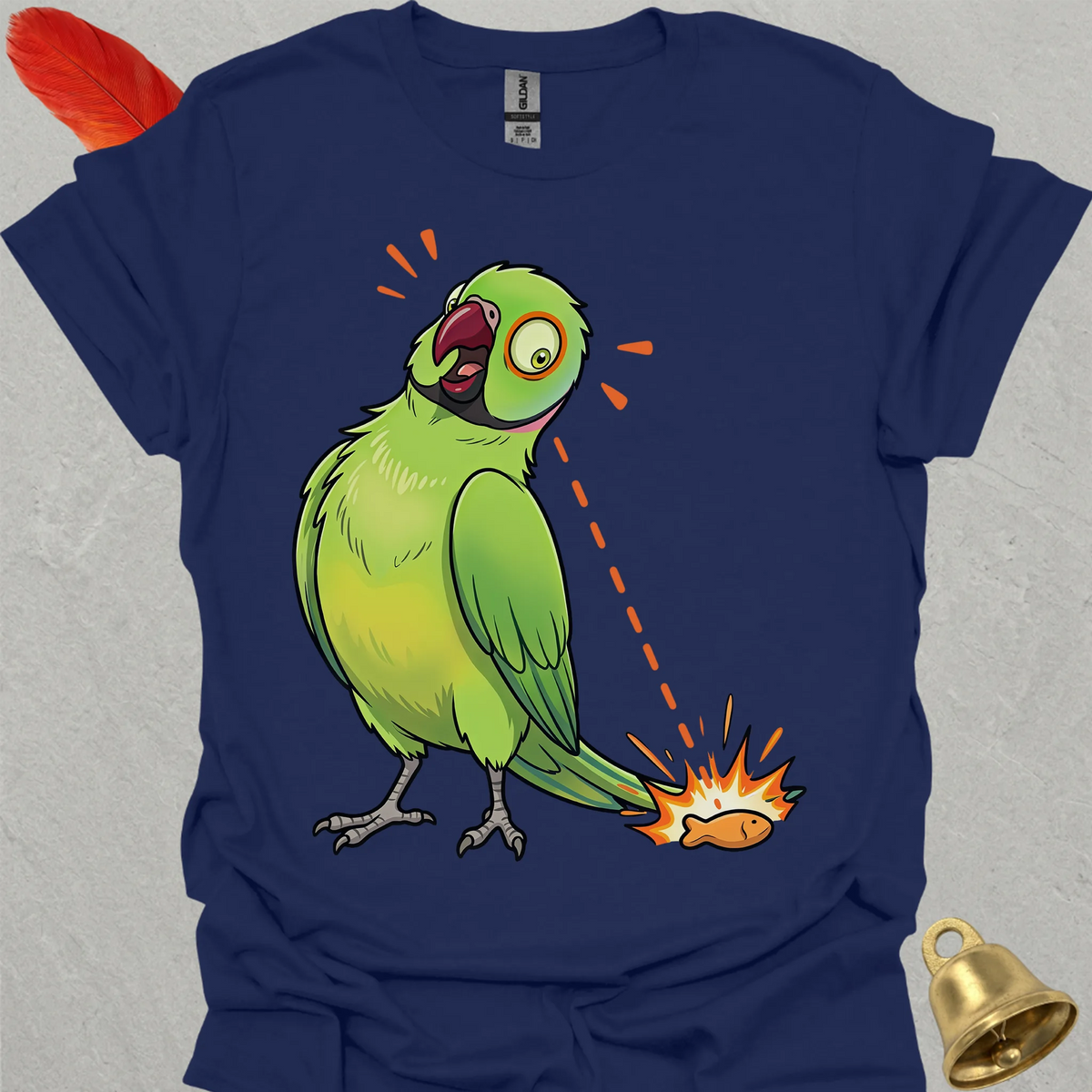 Green Indian Ringneck Eye on Prize T-Shirt