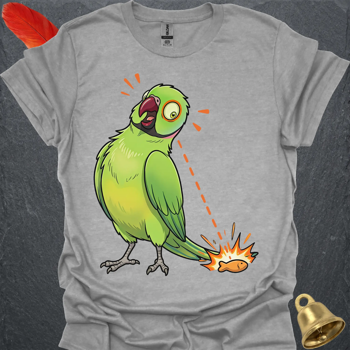 Green Indian Ringneck Eye on Prize T-Shirt