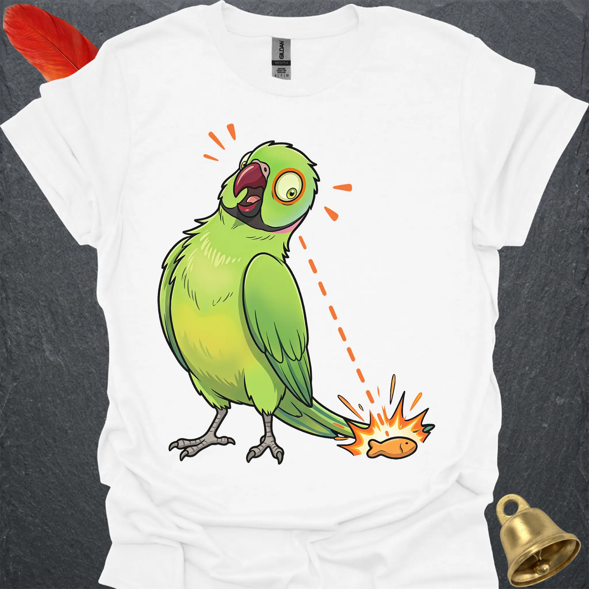 Green Indian Ringneck Eye on Prize T-Shirt