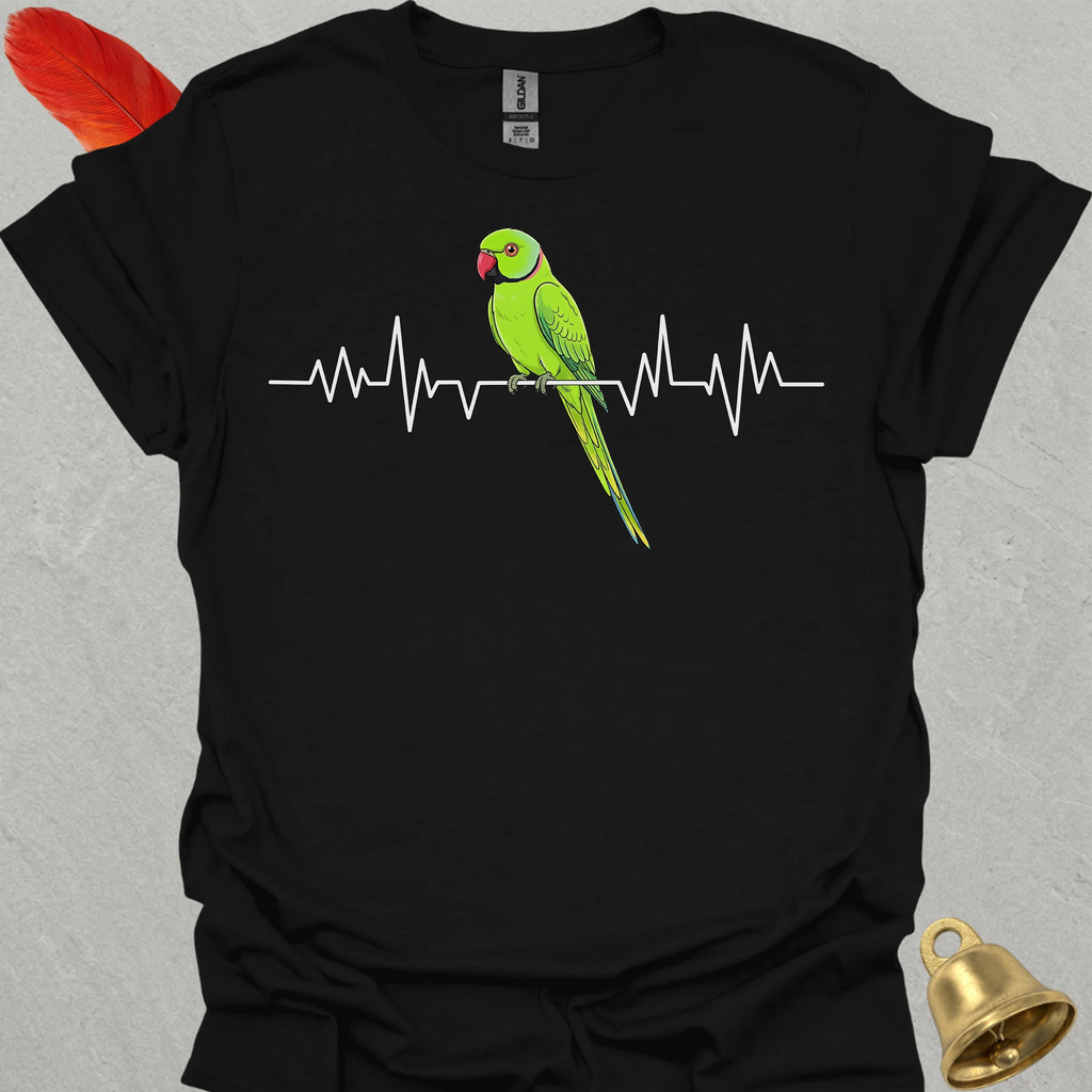 Green Indian Ringneck Heartbeat T-Shirt