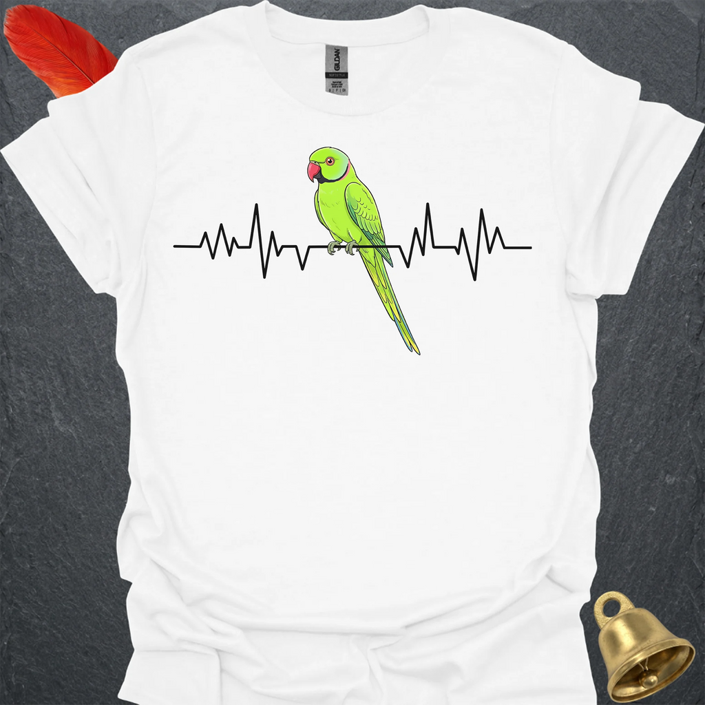 Green Indian Ringneck Heartbeat T-Shirt
