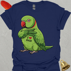 Green Indian Ringneck I Love Dad T-Shirt