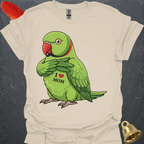 Green Indian Ringneck I Love Mom T-Shirt