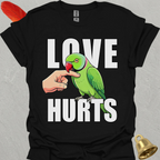 Green Indian Ringneck Love Hurts T-Shirt