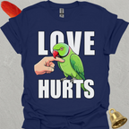 Green Indian Ringneck Love Hurts T-Shirt