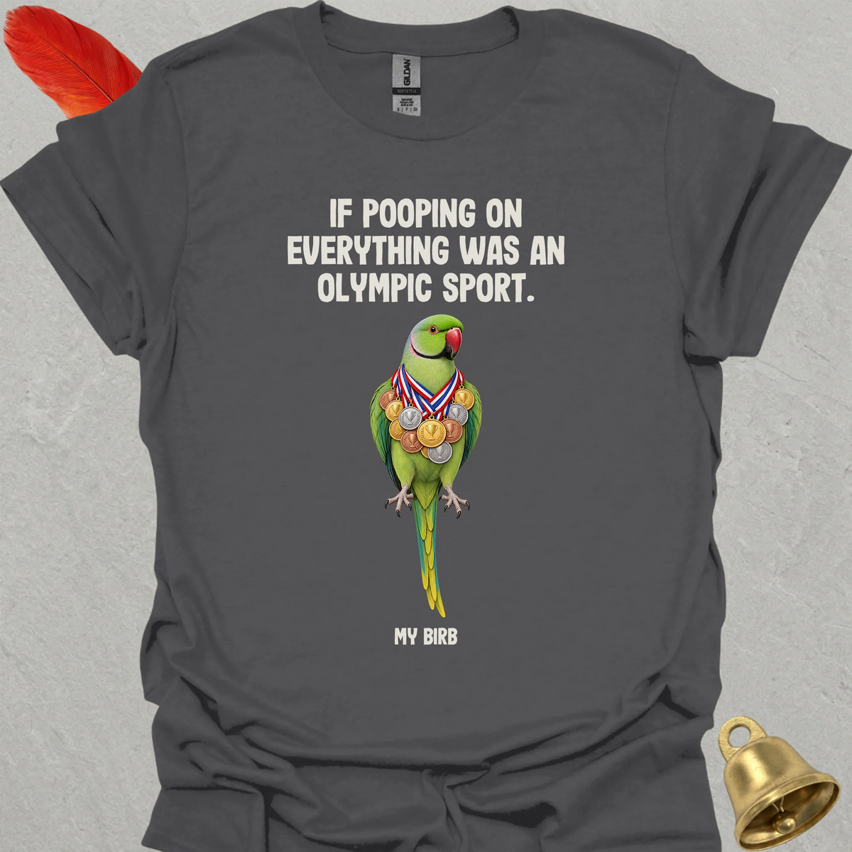 Green Indian Ringneck Olympic Pooper T-Shirt