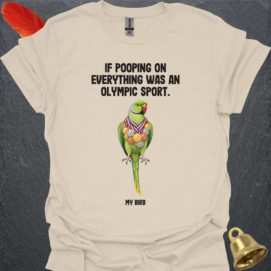 Green Indian Ringneck Olympic Pooper T-Shirt
