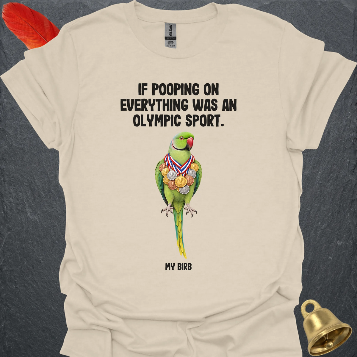 Green Indian Ringneck Olympic Pooper T-Shirt