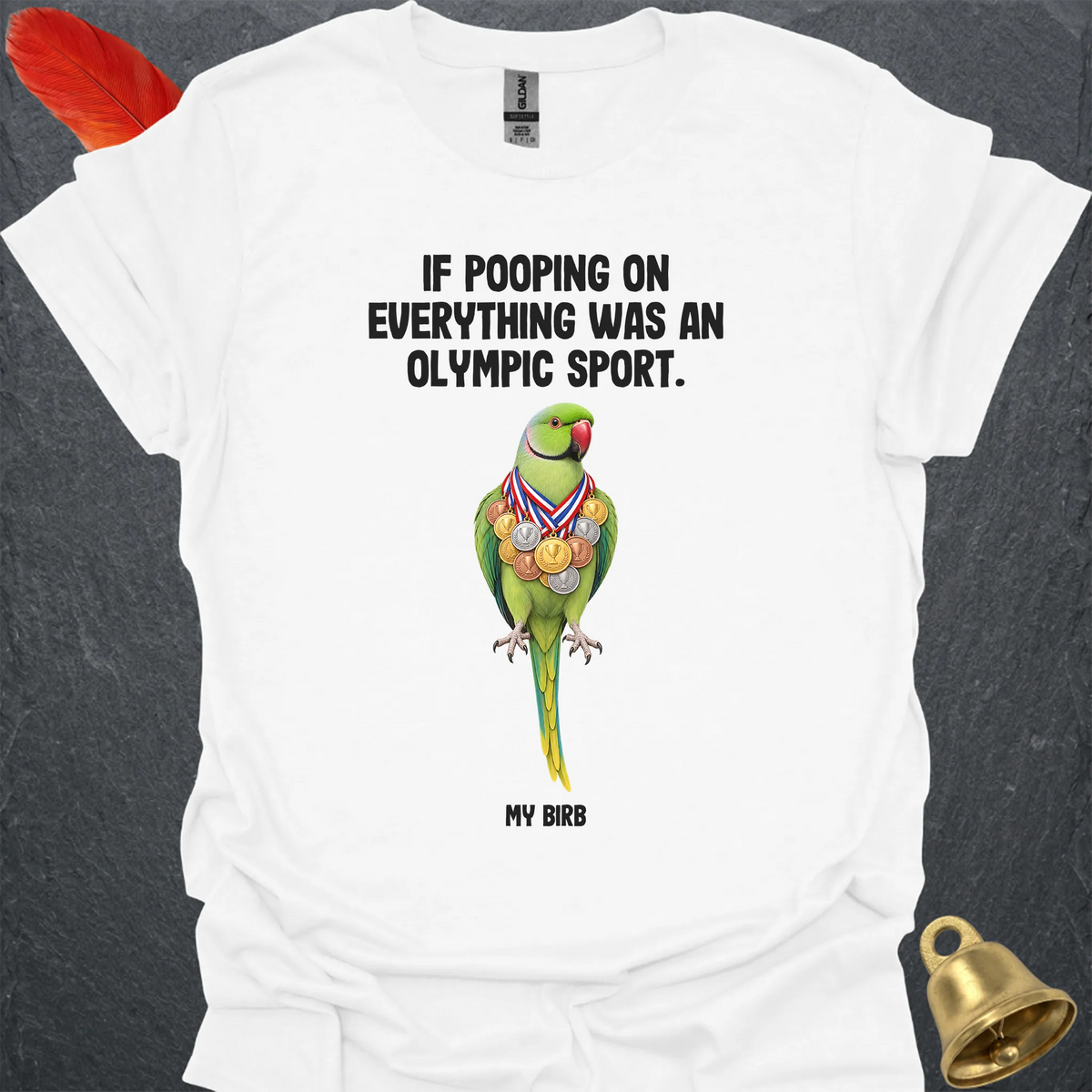Green Indian Ringneck Olympic Pooper T-Shirt