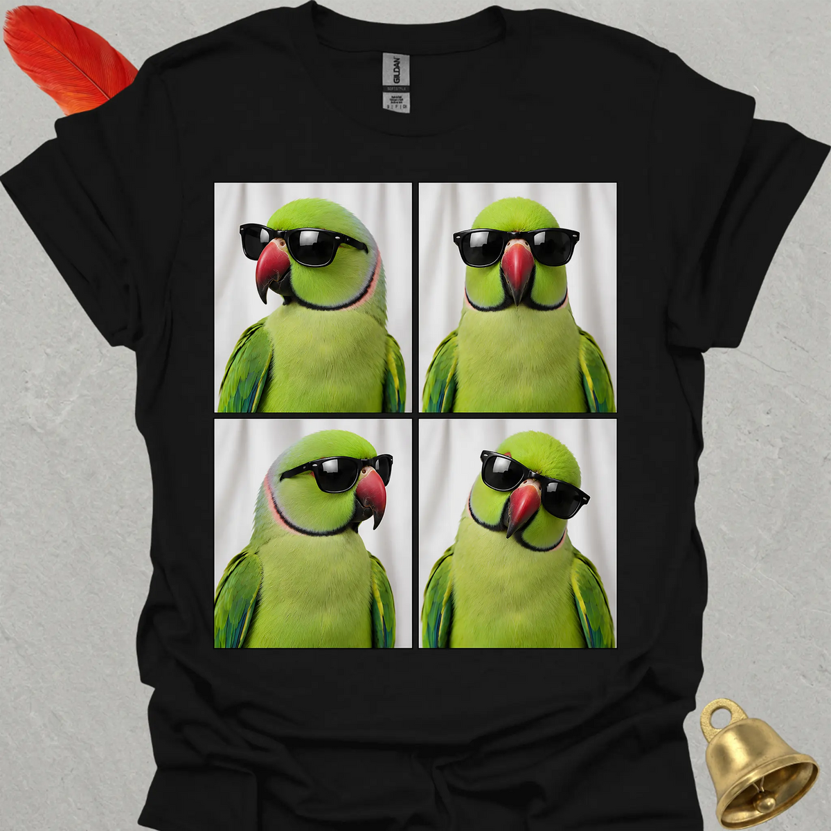Green Indian Ringneck Photobooth T-Shirt