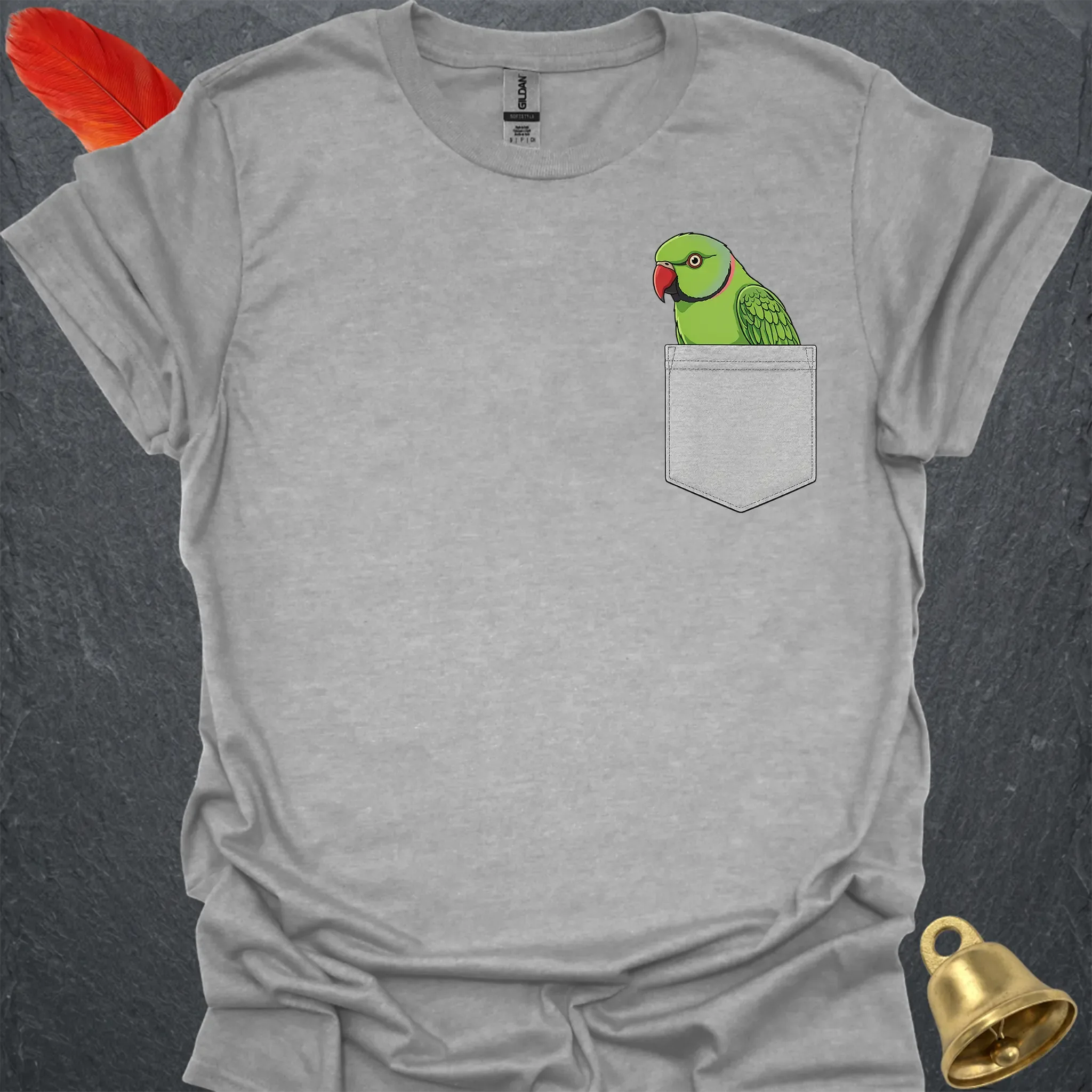 Green Indian Ringneck Pocket T-Shirt