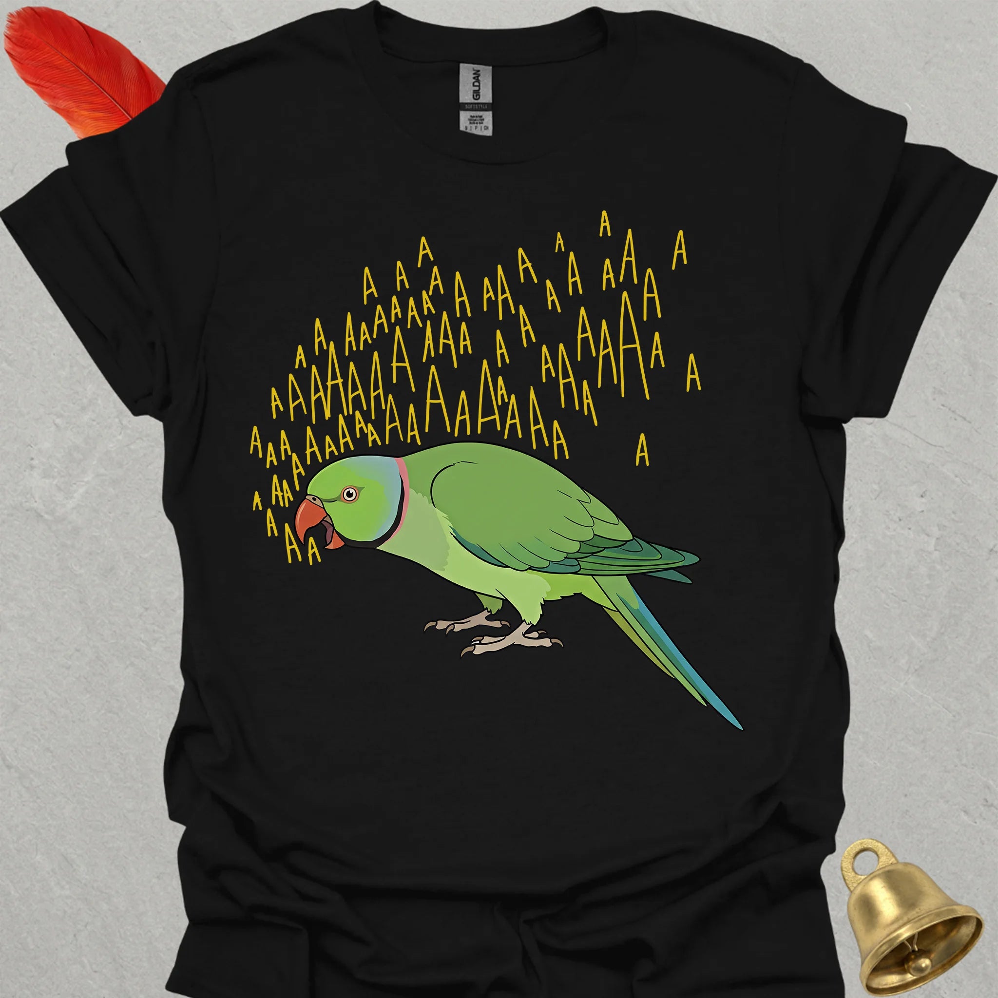 Green Indian Ringneck Scream T-Shirt