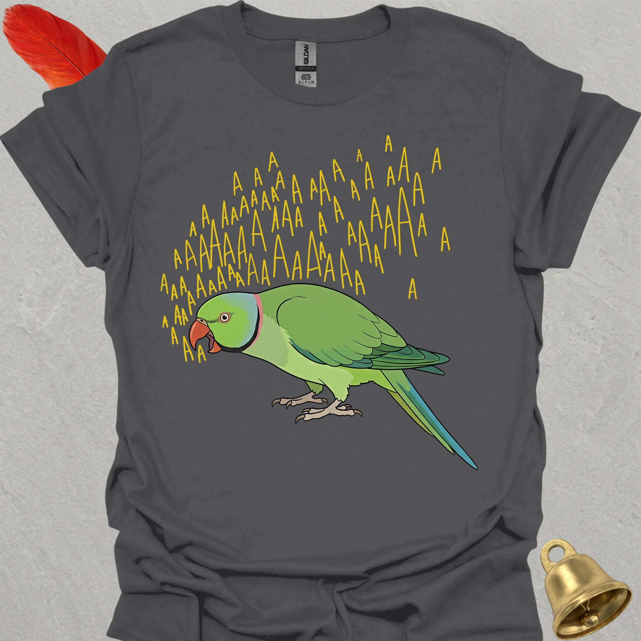 Green Indian Ringneck Scream T-Shirt