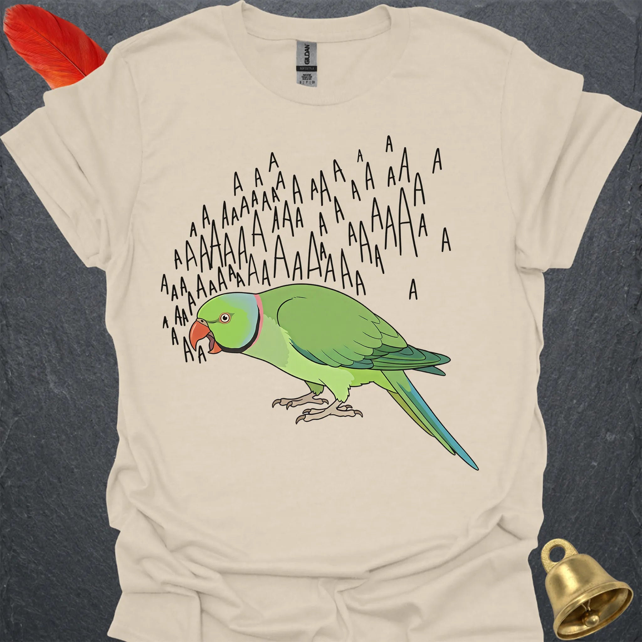 Green Indian Ringneck Scream T-Shirt