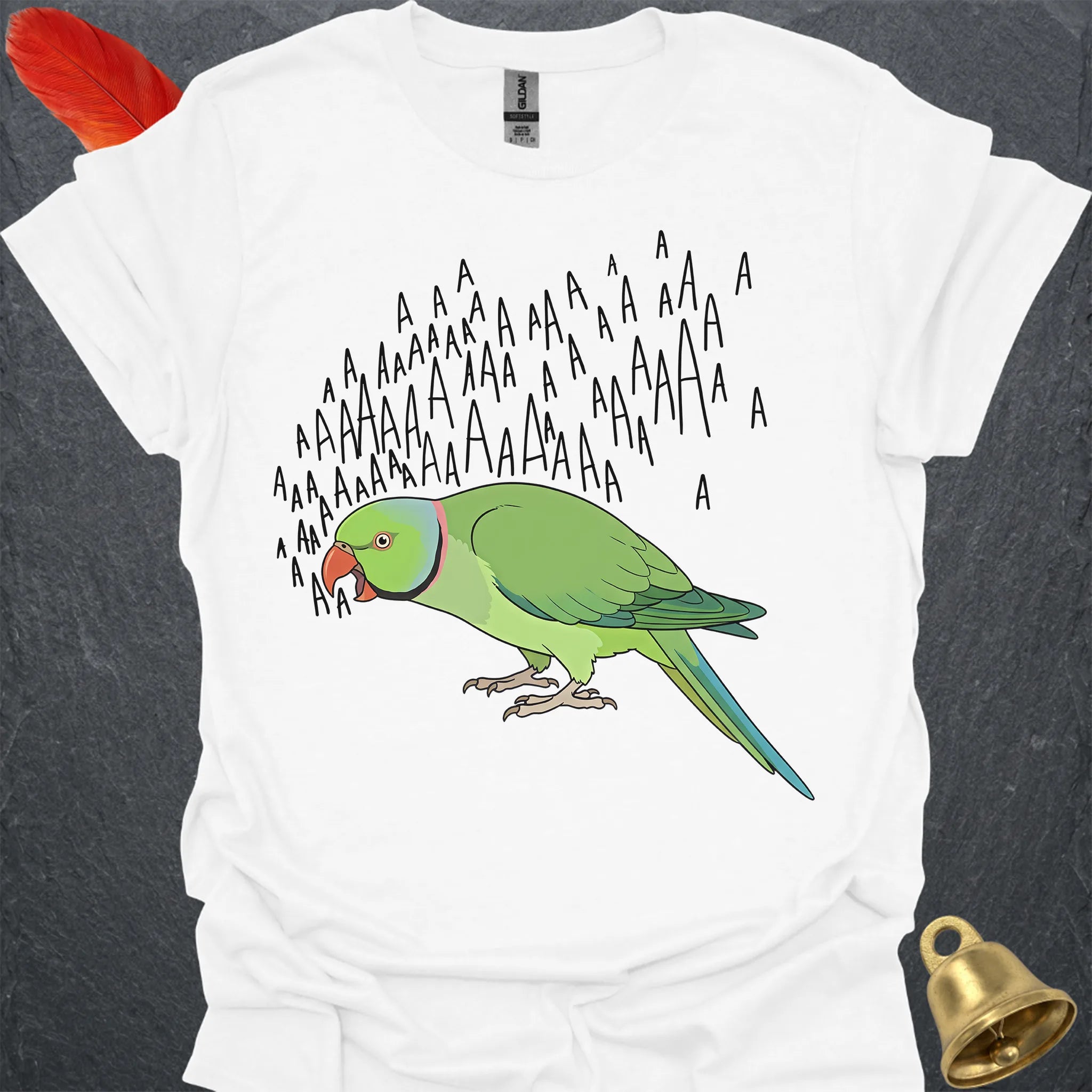 Green Indian Ringneck Scream T-Shirt