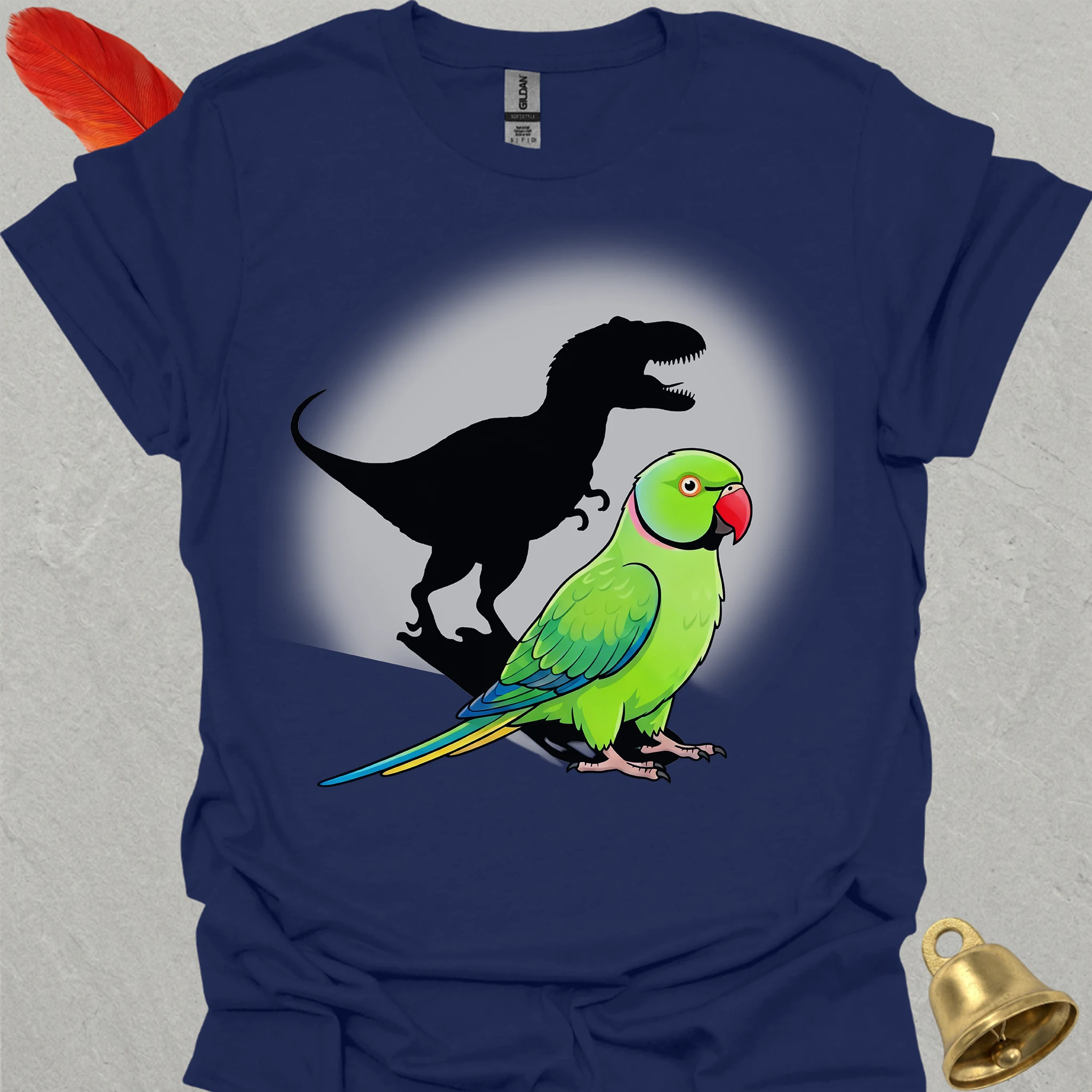 Green Indian Ringneck T-Rex T-Shirt