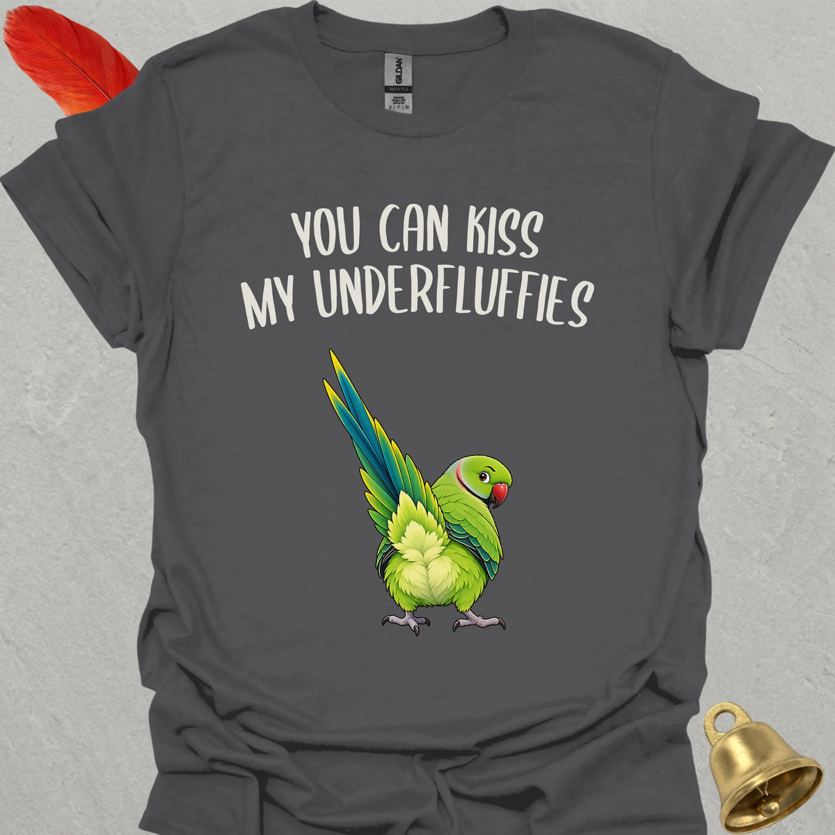 Green Indian Ringneck Underfluffies T-Shirt