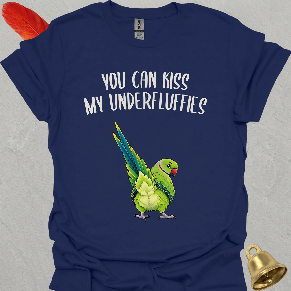Green Indian Ringneck Underfluffies T-Shirt