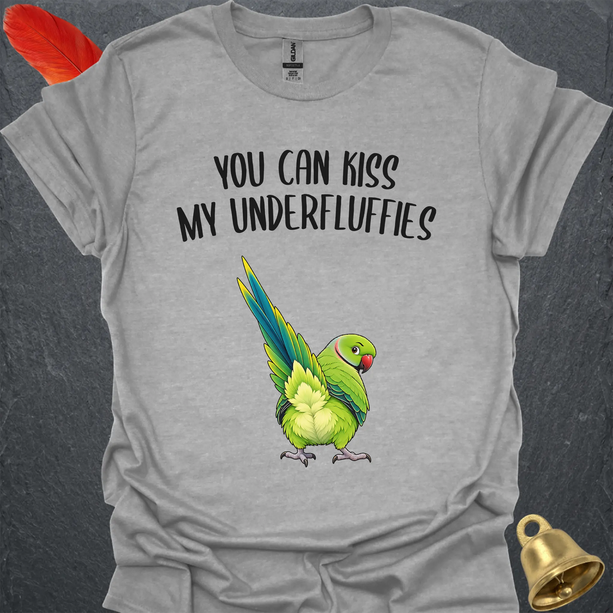 Green Indian Ringneck Underfluffies T-Shirt