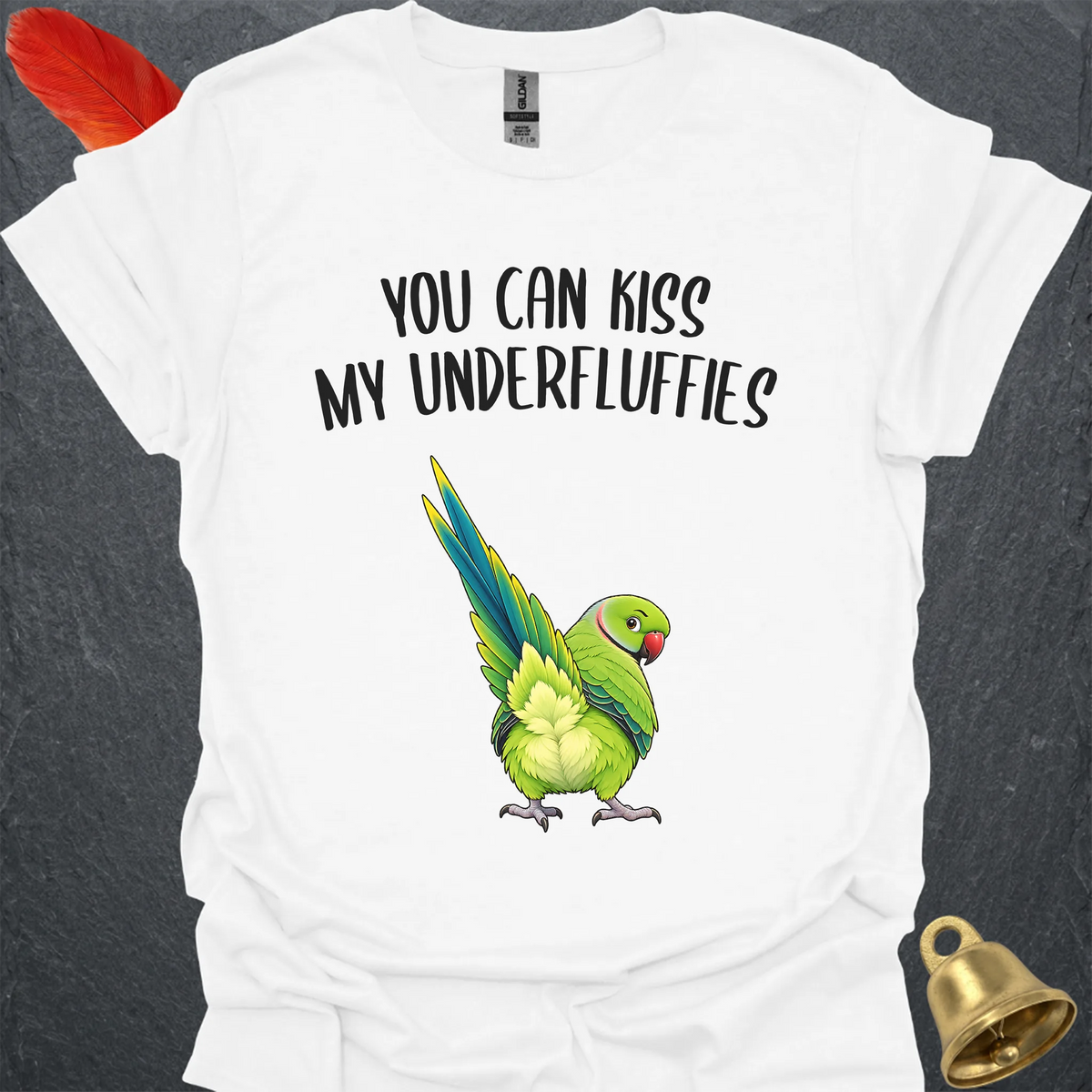 Green Indian Ringneck Underfluffies T-Shirt