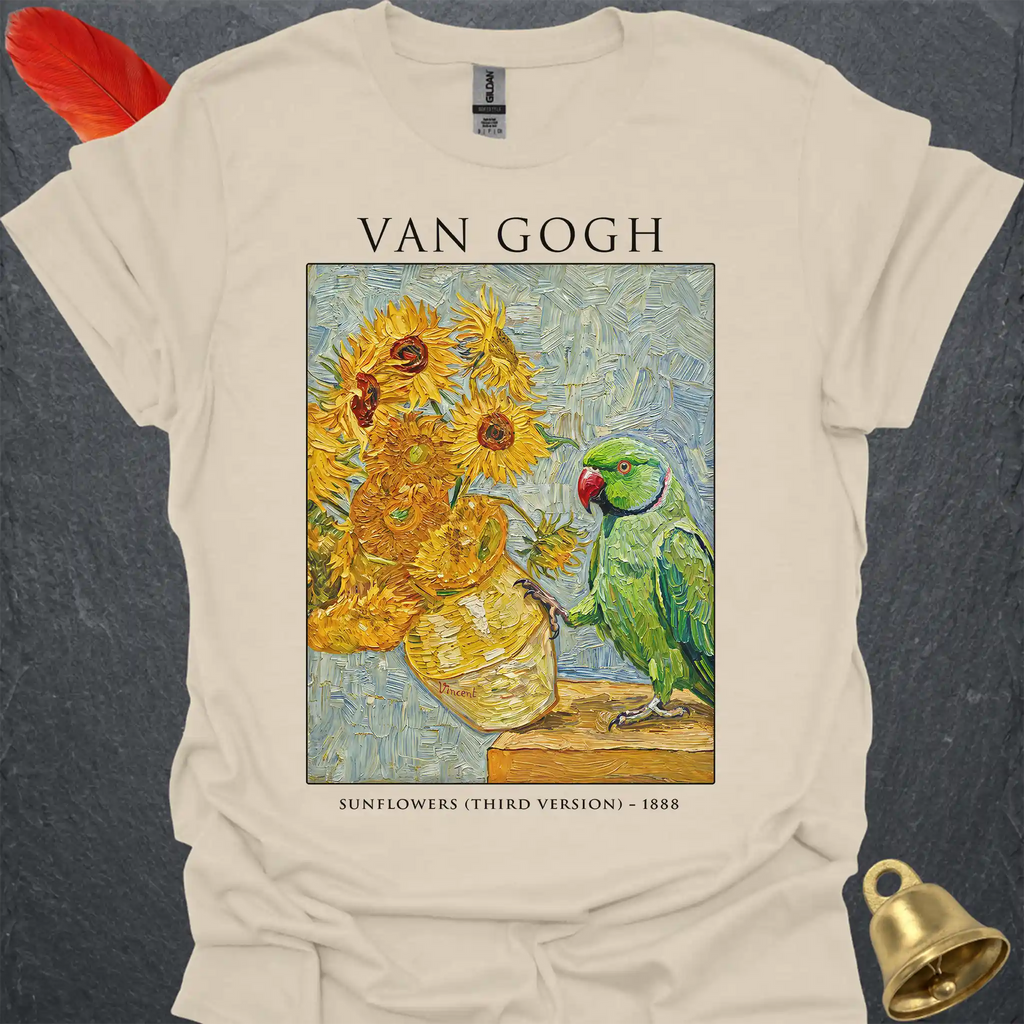 Green Indian Ringneck Van Gogh T-Shirt