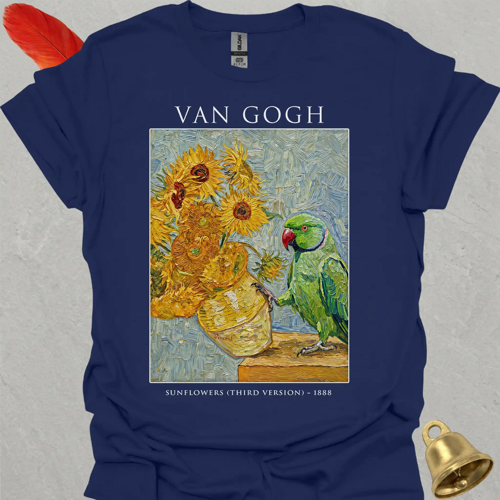 Green Indian Ringneck Van Gogh T-Shirt