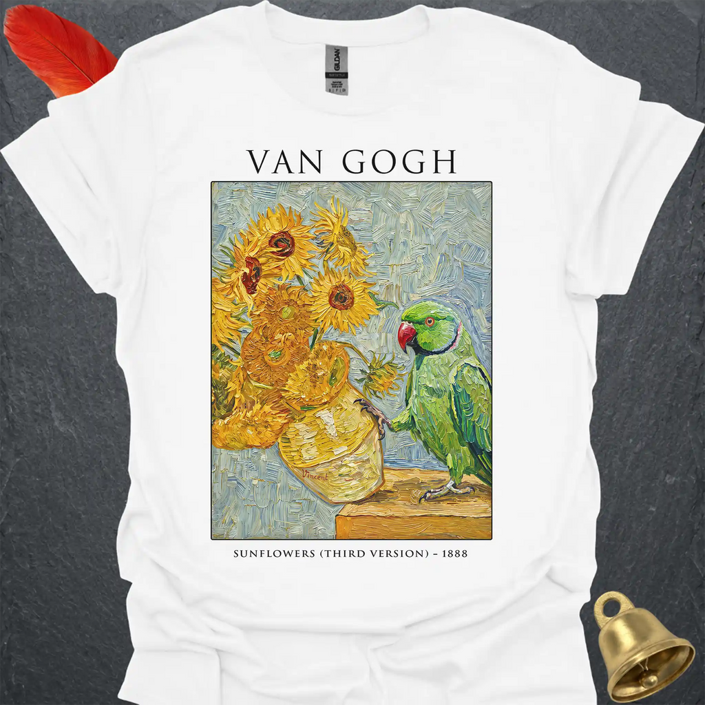 Green Indian Ringneck Van Gogh T-Shirt