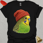 Green Parakeet Beanie T-Shirt