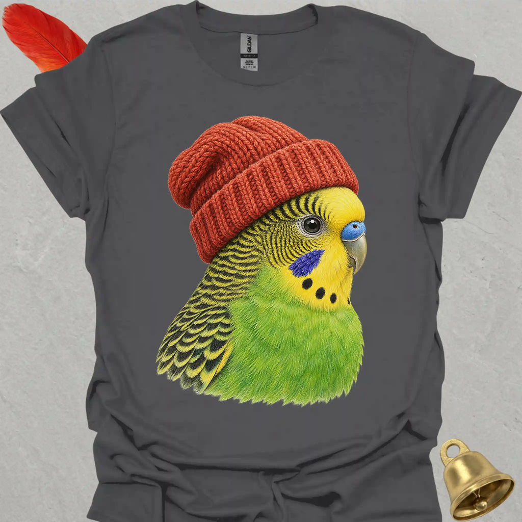 Green Parakeet Beanie T-Shirt