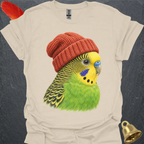 Green Parakeet Beanie T-Shirt
