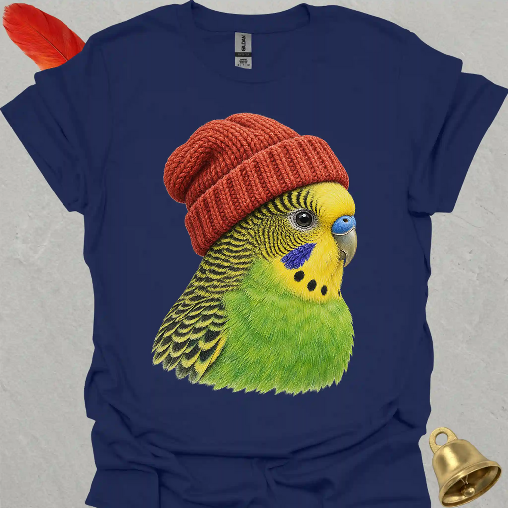 Green Parakeet Beanie T-Shirt