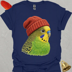 Green Parakeet Beanie T-Shirt