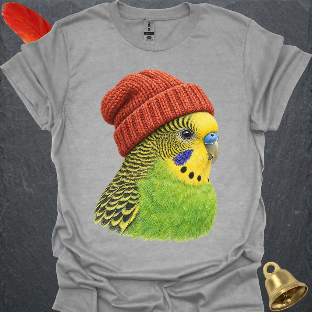 Green Parakeet Beanie T-Shirt