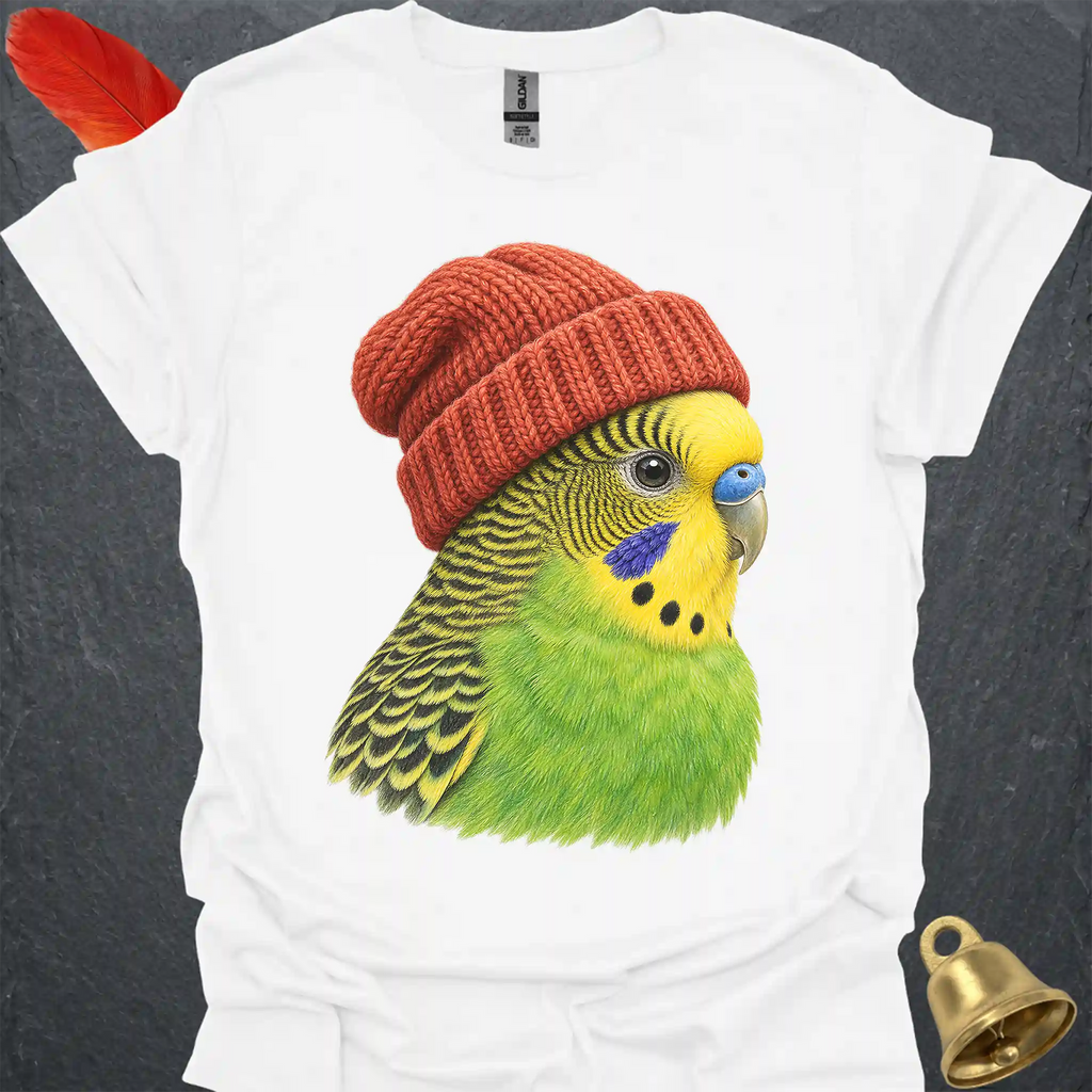 Green Parakeet Beanie T-Shirt