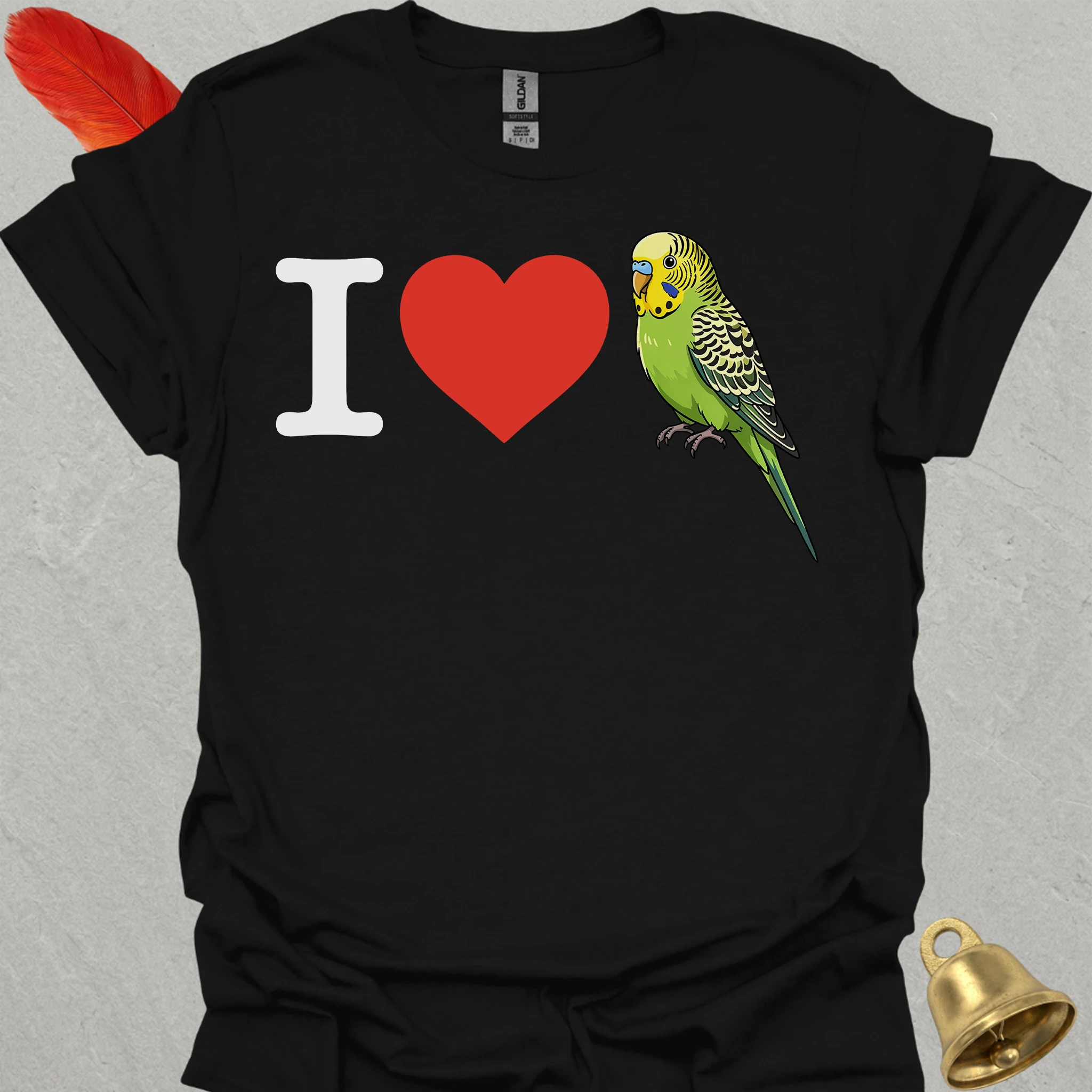 I Love Green Parakeet T-Shirt