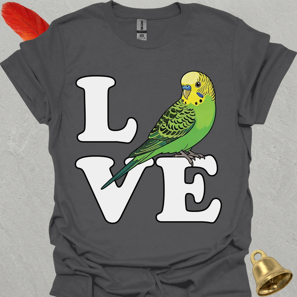 Green Parakeet Bird Love T-Shirt