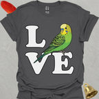 Green Parakeet Bird Love T-Shirt