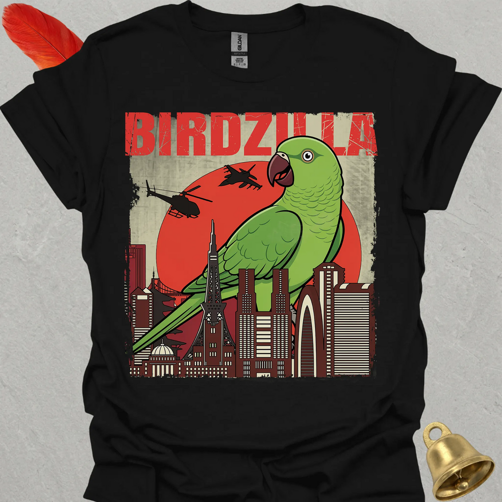 Green Parakeet Birdzilla T-Shirt