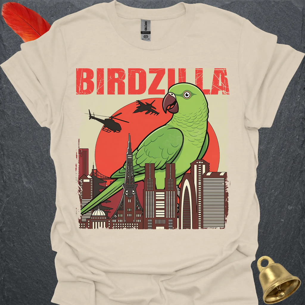 Green Parakeet Birdzilla T-Shirt