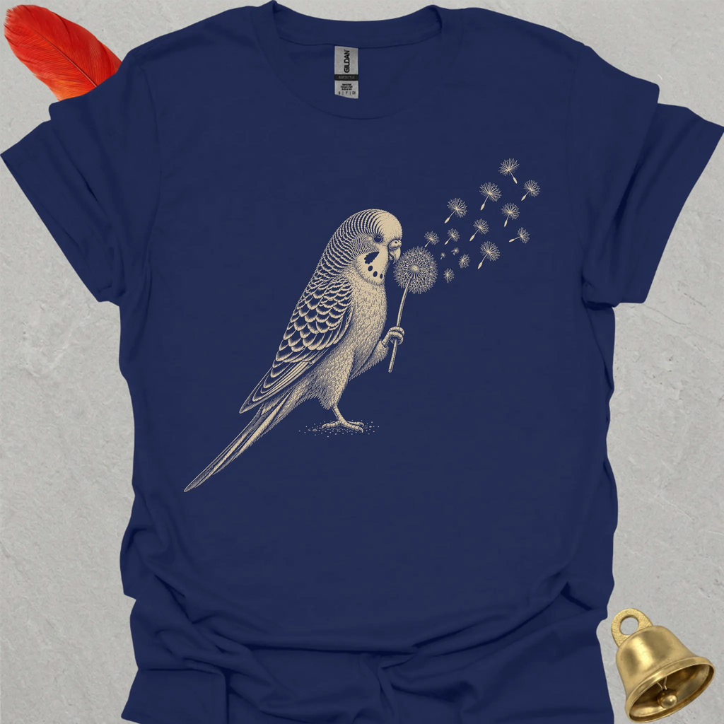 Green Parakeet Blowing Wishes T-Shirt