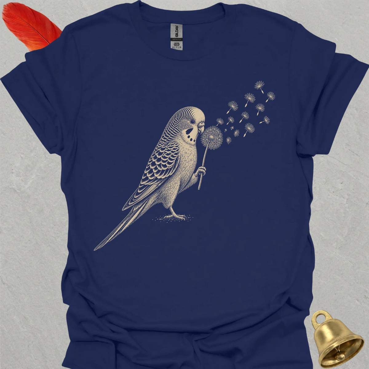 Green Parakeet Blowing Wishes T-Shirt
